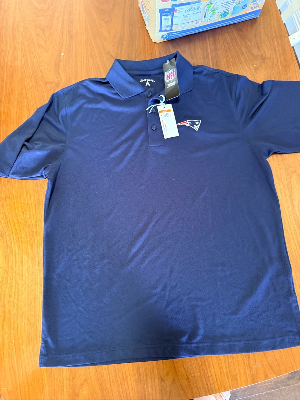 Antigua Men’s Navy Blue Patriots Polo Shirt - Picture 4 of 6